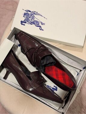 Burberry Aubergine Kitten-Heel